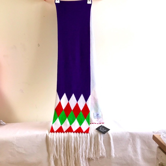 Da Silva Accessories - NWT Cashmere scarf Extra long rectangle Holiday red & green & purple & cream
